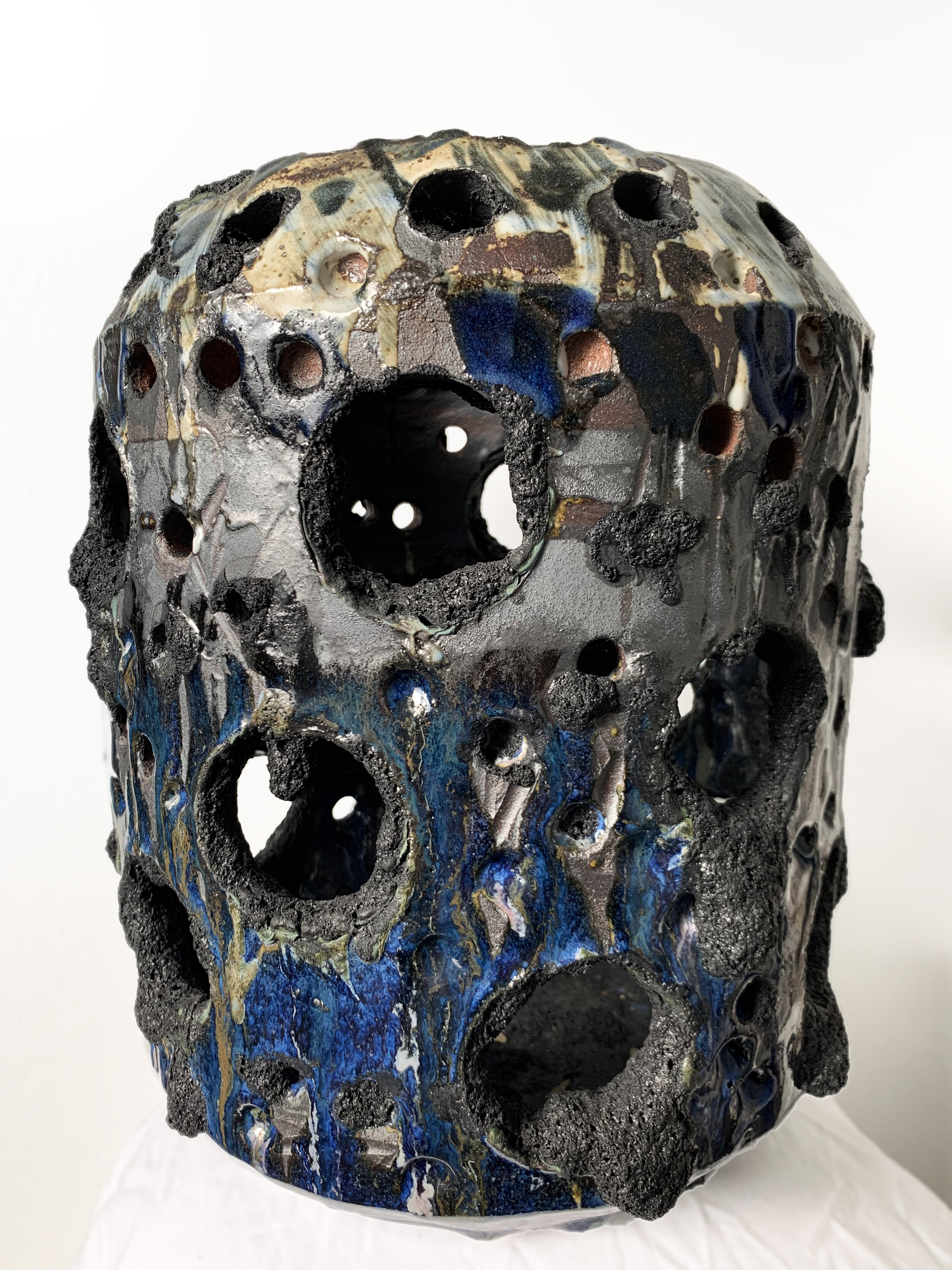 Perforated Vessel (Blue Black Mint)