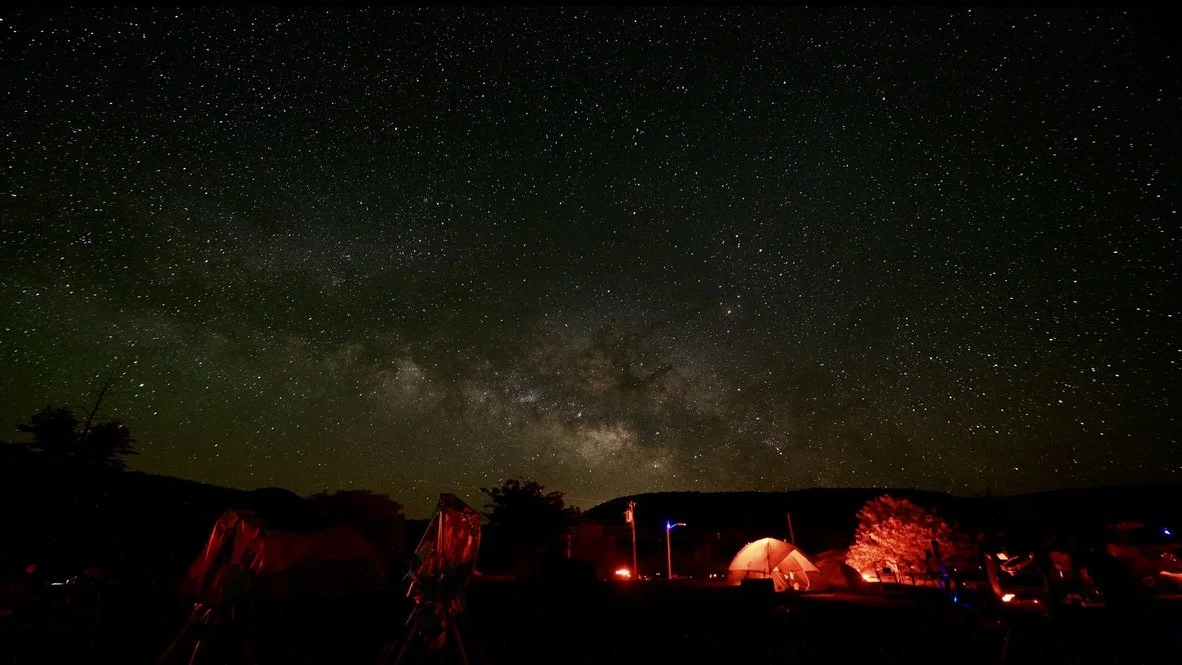Milky way galaxy rising over the Prude Ranch in Ft. Davis, TX