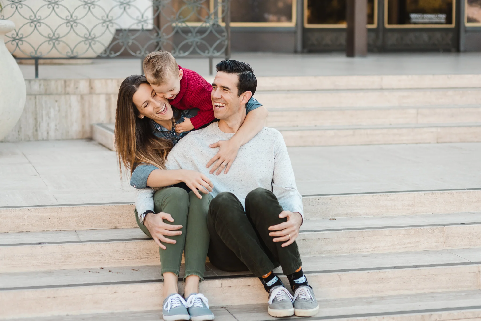 Family together at Timkin Museum in Balboa Park, San Diego