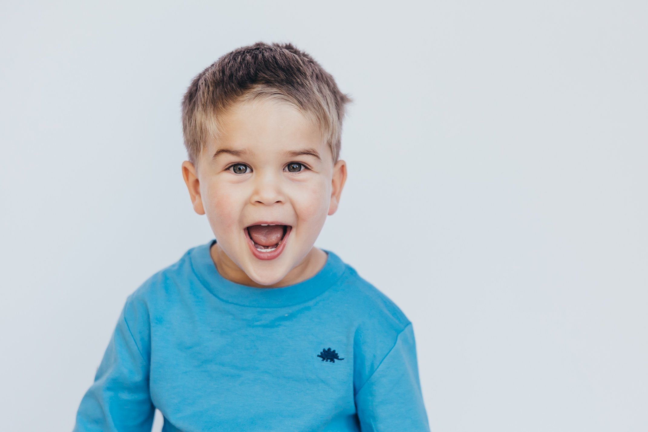 kids portraits on white backdrop