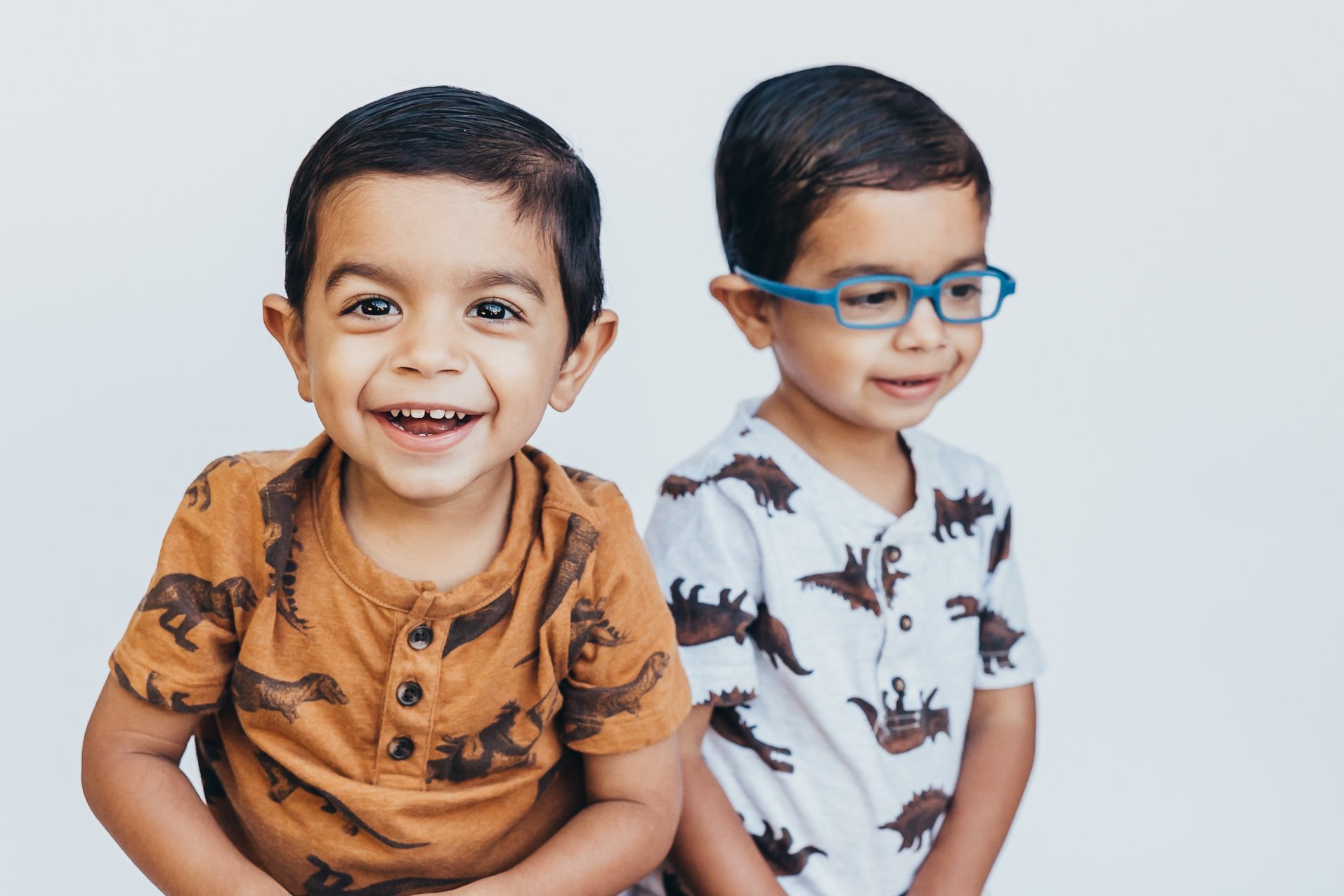 kid photos on white back drop in San Diego