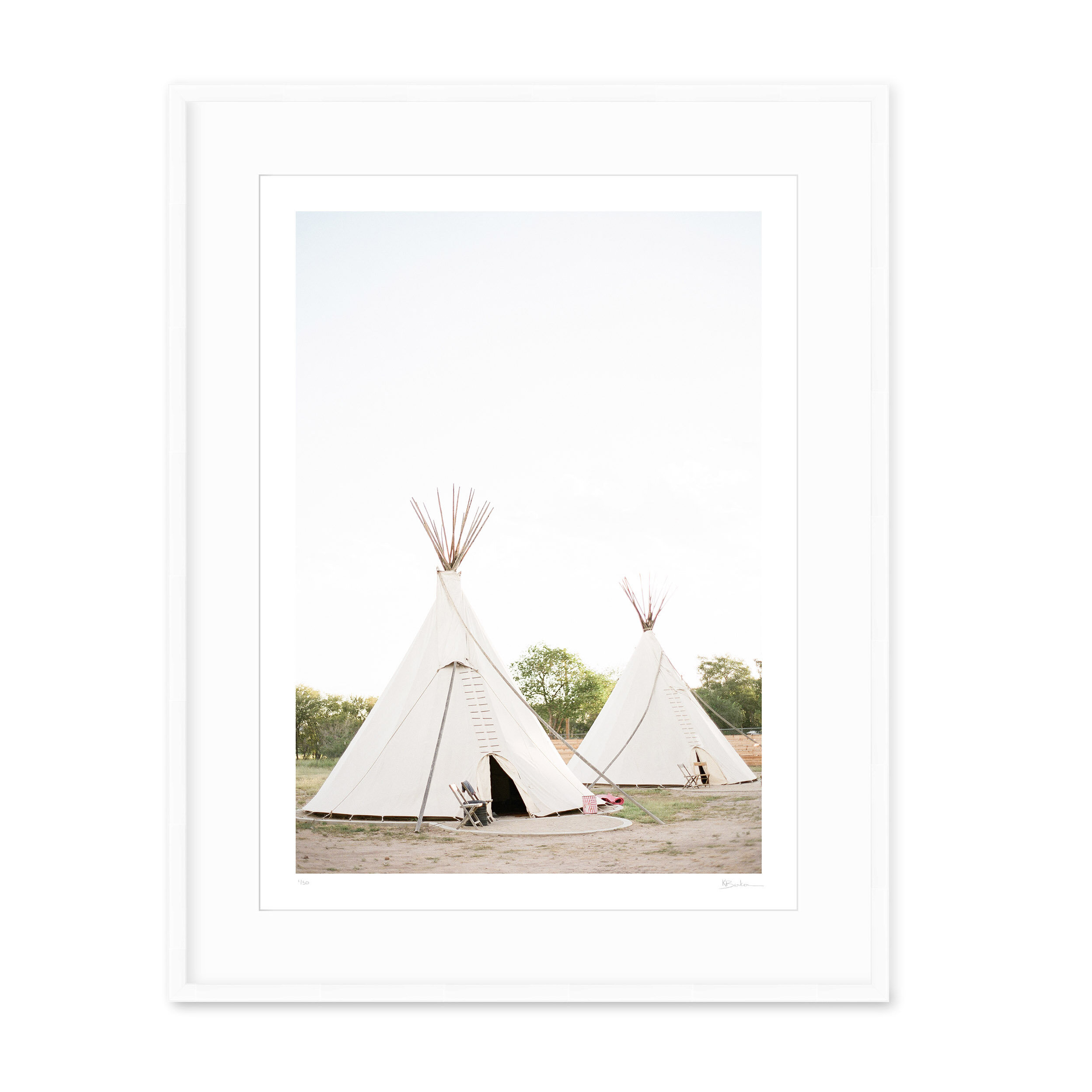 Kayla Barker Fine Art Photograph West Texas Cosmic Tepees White Frame.jpg