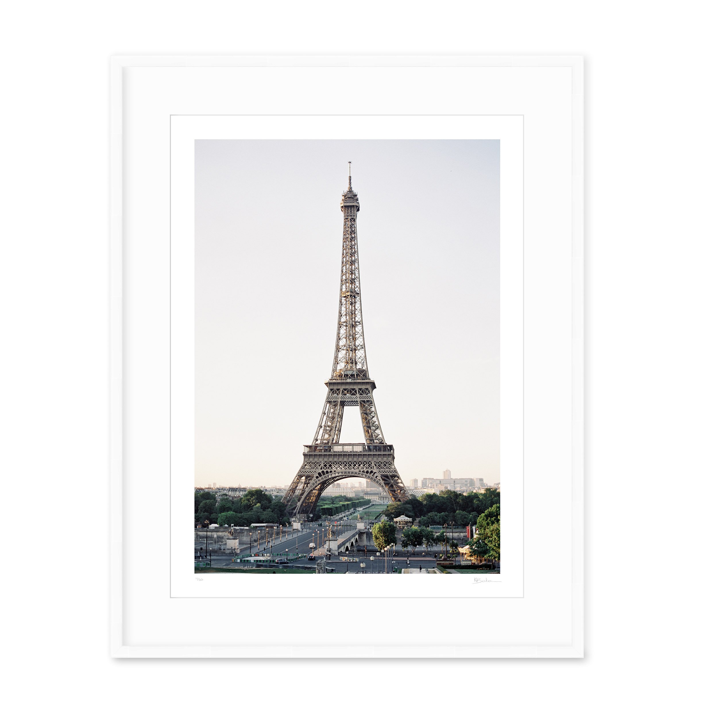 Kayla Barker Fine Art Photograph Paris Eiffel Tower at Sunrise White Frame.jpg