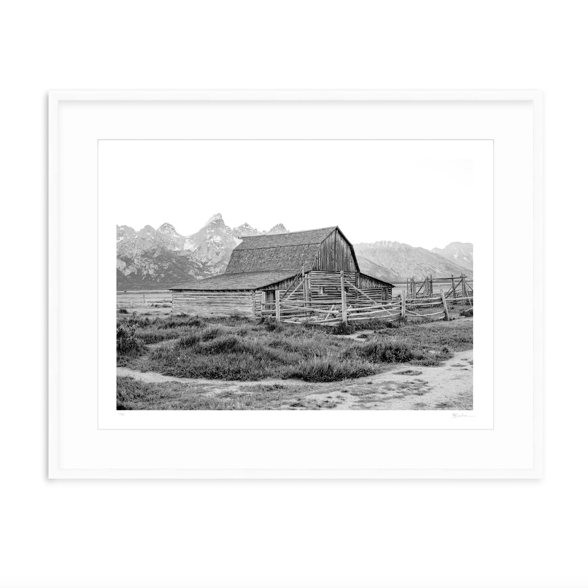 Kayla Barker Fine Art Photograph Jackson Hole John Moulton Barn White Frame.jpg
