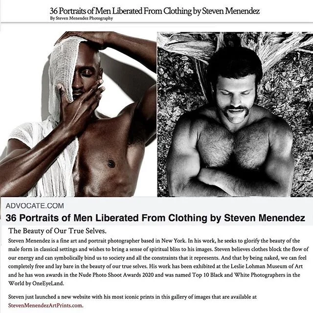 Awesome @theadvocatemag 😄🙏🏾❤️ #Repost @stevenlovephotography
・・・
So honored to have a gallery of my work just published in The Advocate! 
Link in bio. 🖤
#fineartnudes
#theadvocatemag
#malebeauty
#maleportrait
#maleportraits