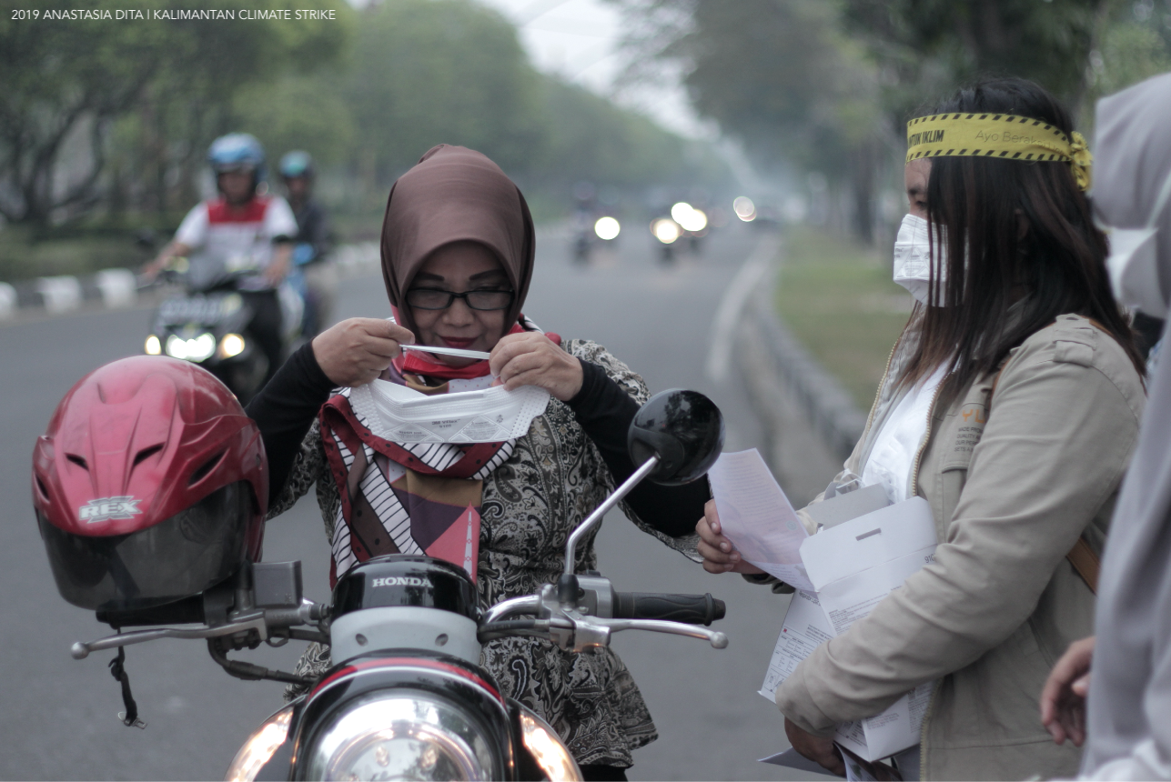Free N95 mask distribution after every strike.
