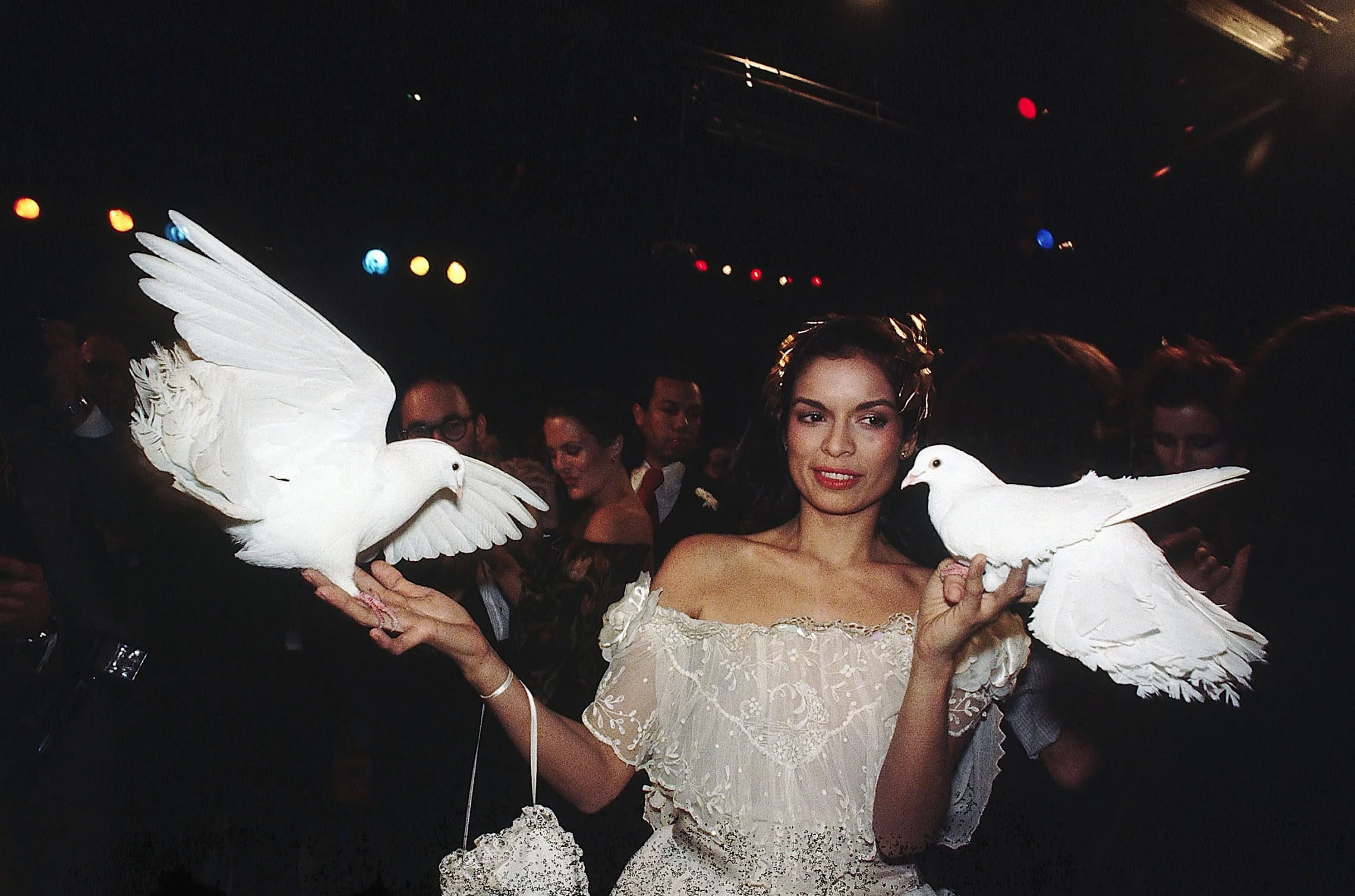 Bianca Jagger in Halston, Studio 54, 1977