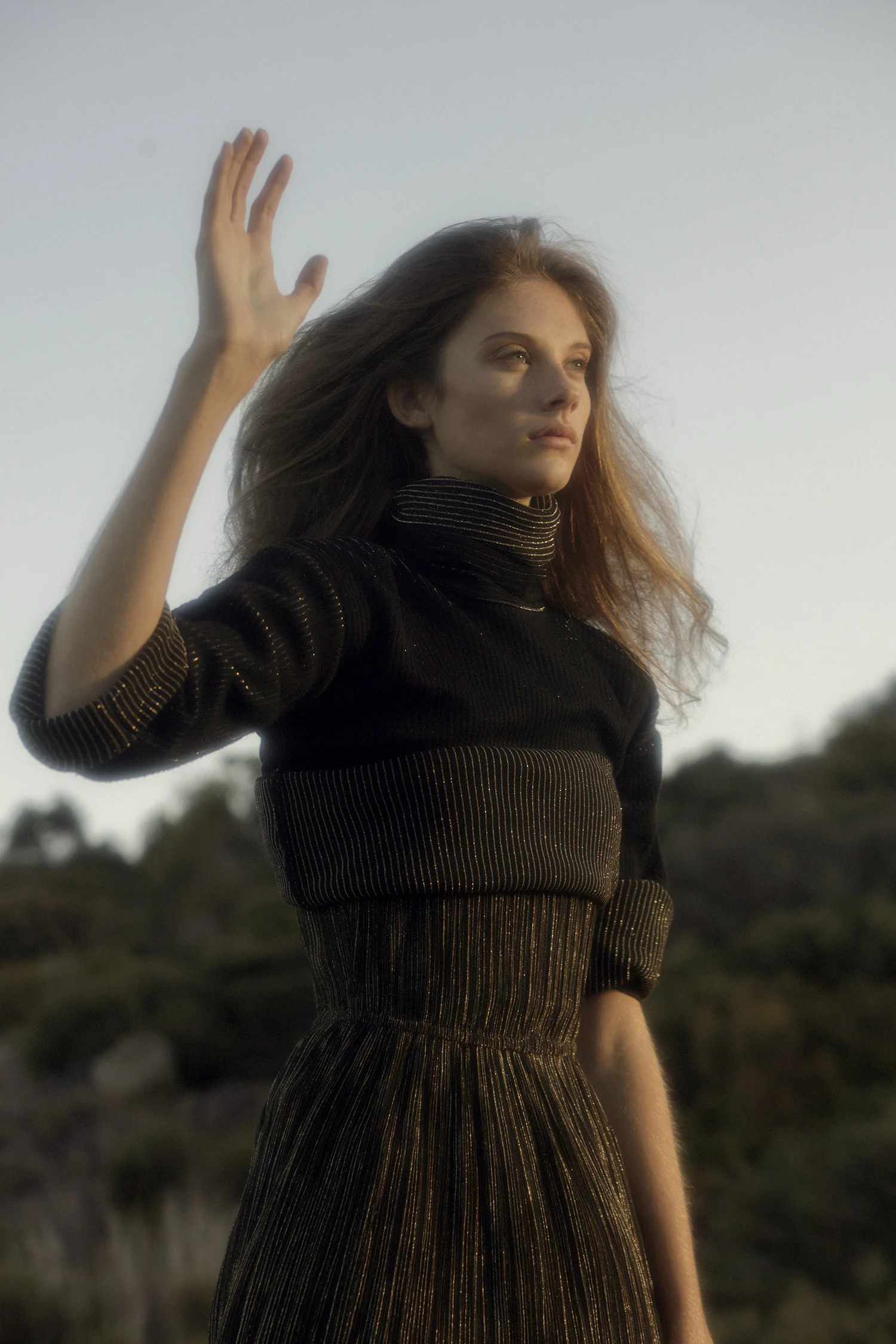 Polo neck, Diesel; dress, Kate Moss for H&M