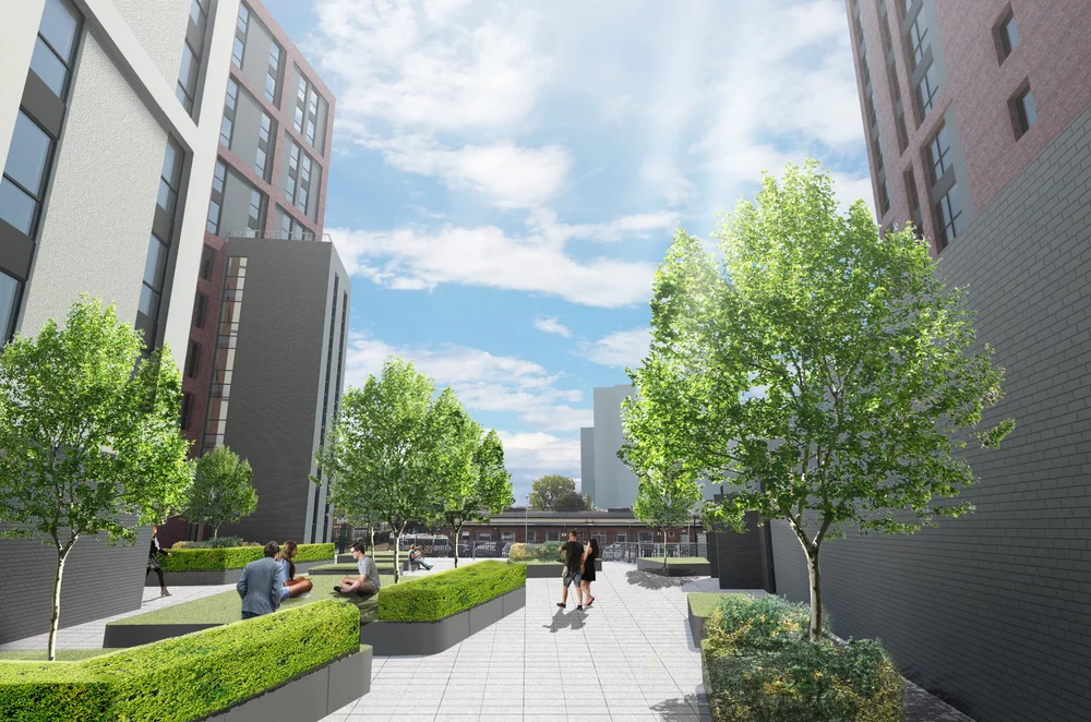 Phoenix, Saxton Ln & Marsh Ln, 349 apts 68m & 56m 22 fl & 18 fl U