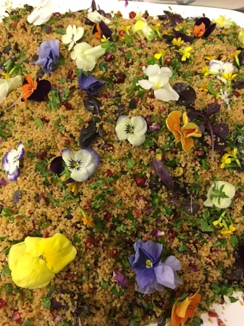 Celebration Wedding Cous Cous with Edible Flowers & Rose Petals