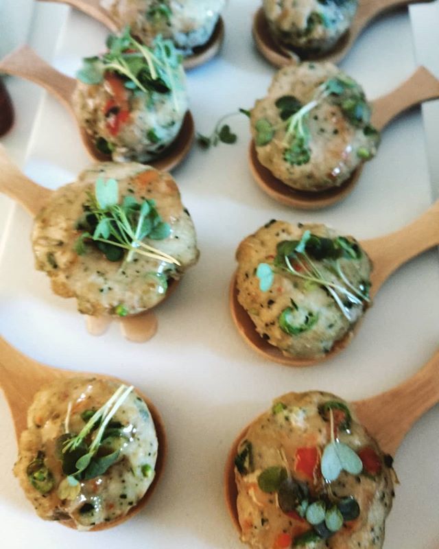 Thai fishcakes with chili sauce on bamboo spoons!
-
-
#canapes #catering #wedding #party