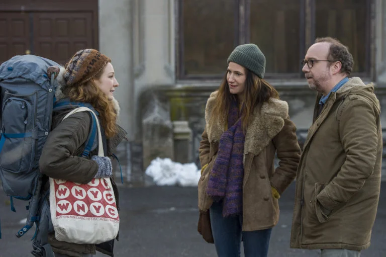 Kayli Carter, Kathryn Hahn and Paul Giamatti in ‘Private Life’ – Photo Credit: Jojo Whilden, Courtesy of Netflix, ©2018