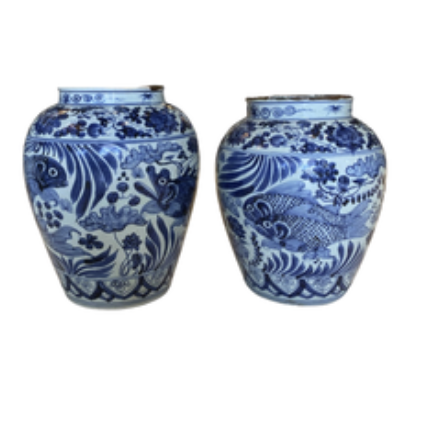 Large Blue and White Vases