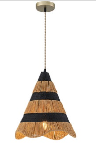 Farmhouse Woven Cone Hanging Light