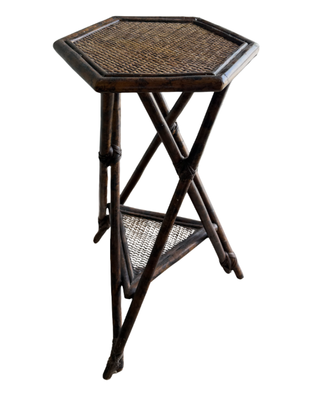 Small Hexagonal Bamboo Table