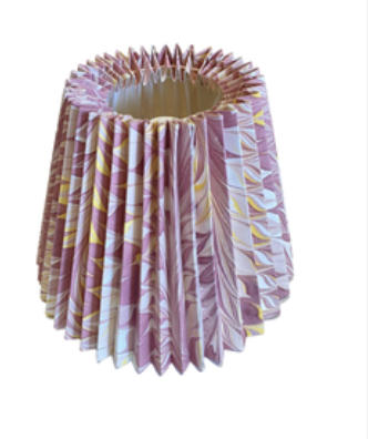 Pair of Pleated Marbleized Lampshades