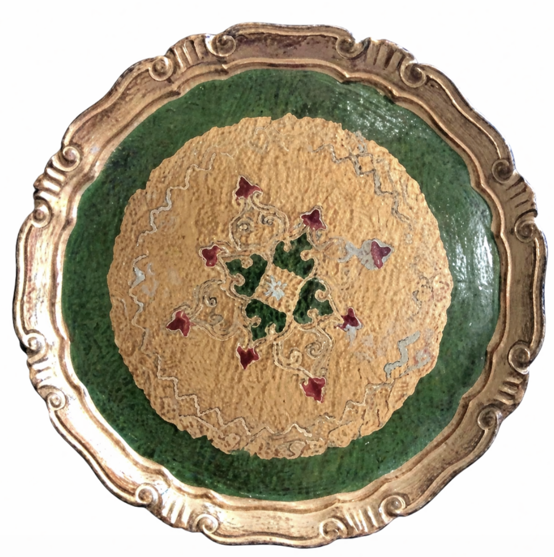 Vintage Decorative Wooden Painted Plate