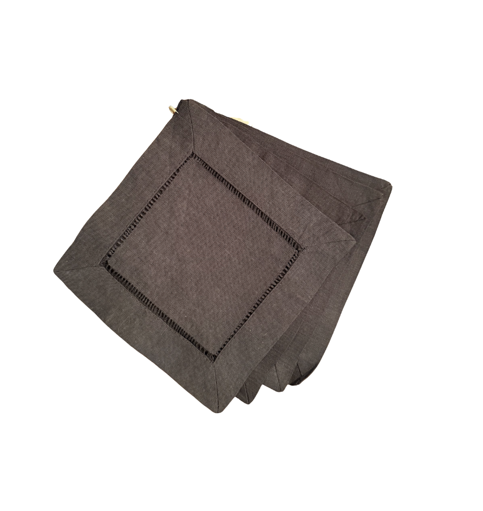 Soft Black Cocktail Napkins Set