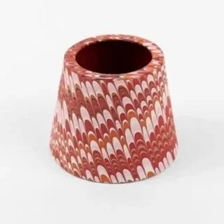 Hand Marbled Lampshade Cover - Fire Whirl Red