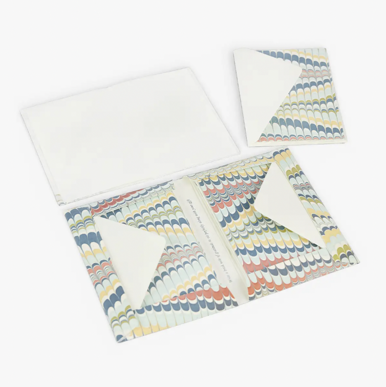 Hand Marbled Greeting Card Set - Ocean Mountain