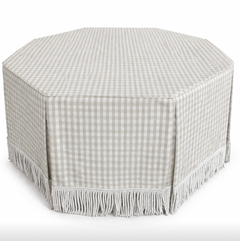 Skirted Octangle Table and Gingham Tablecloth