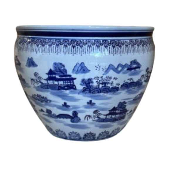 Blue and white Chinoiserie Planters