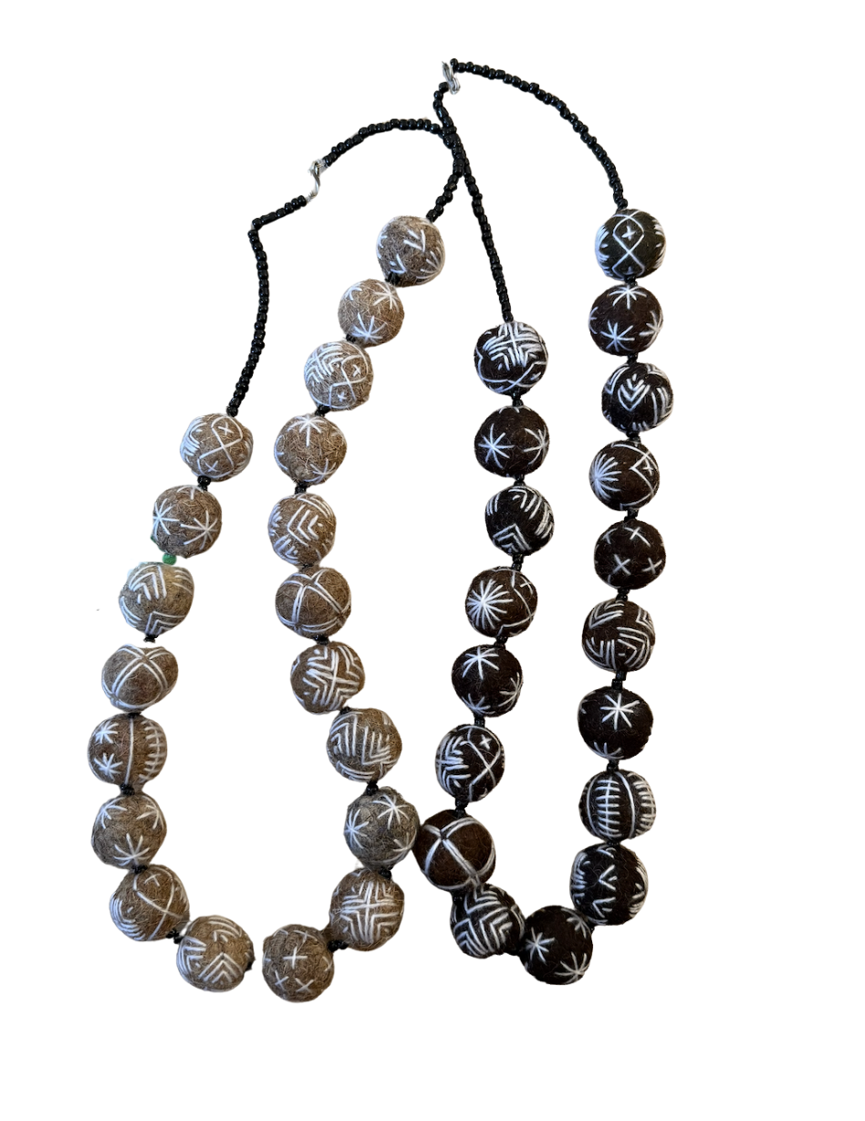 Moroccan Wool Beaded Necklaces