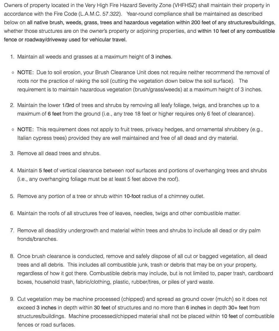 Reminder LAFD's Brush Clearance Regulations — BelAir Association