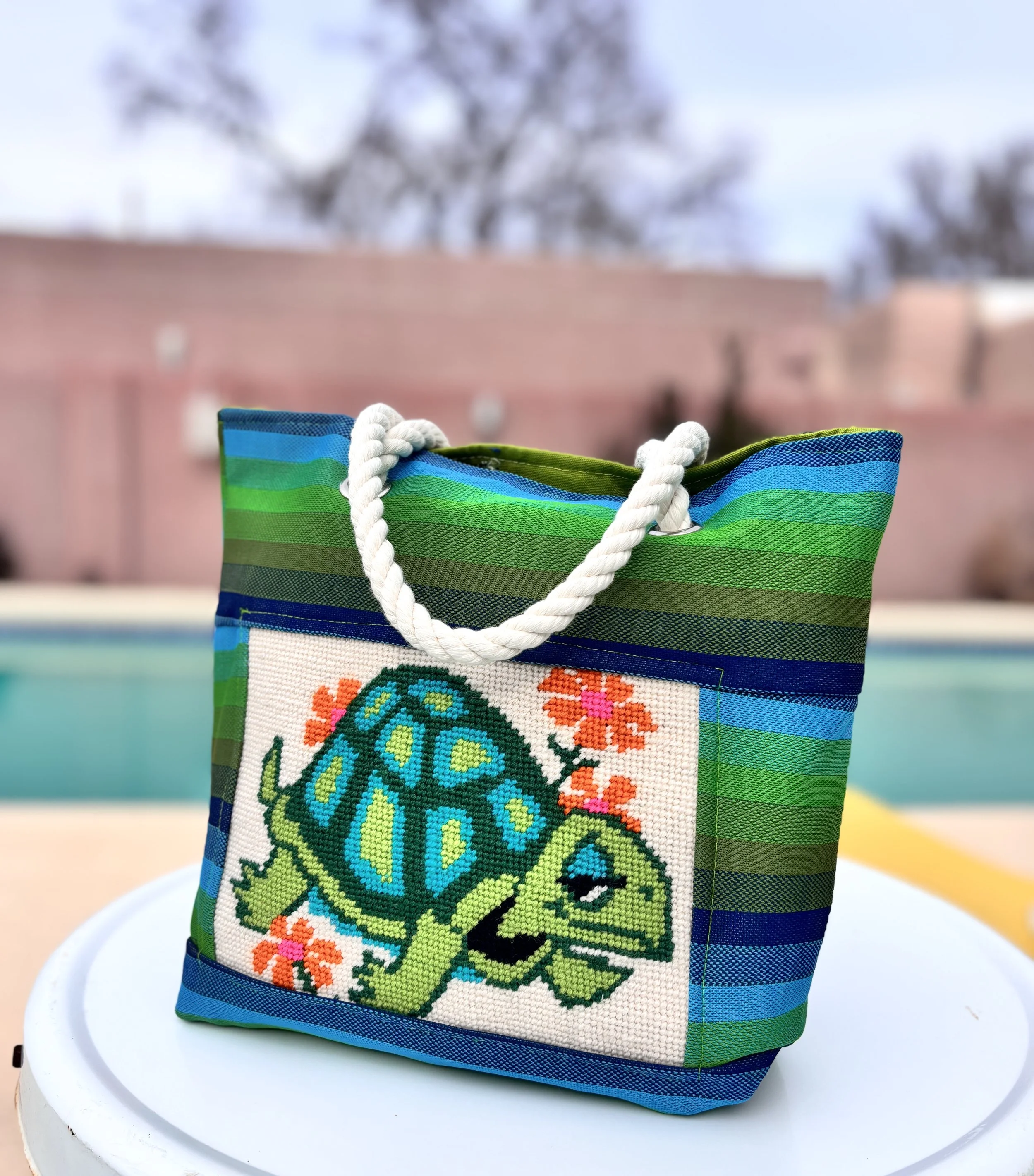 Turtle Needlepoint Handbag