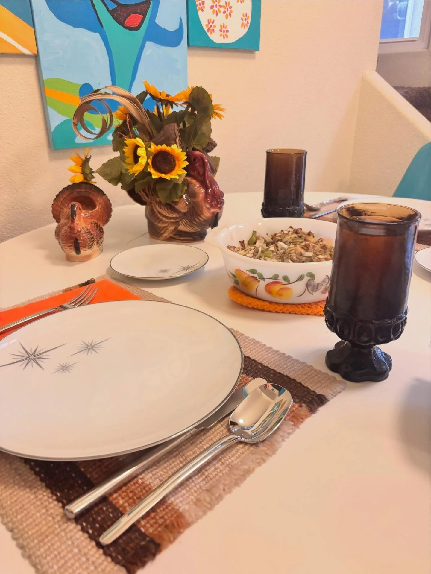 May your Thanksgiving be filled with hope and peace. We celebrated last night so Greg  can enjoy leftovers today before traveling to Washington, DC, tomorrow to be with his family this weekend. Mom&rsquo;s Pyrex held the stuffing as it always did in 