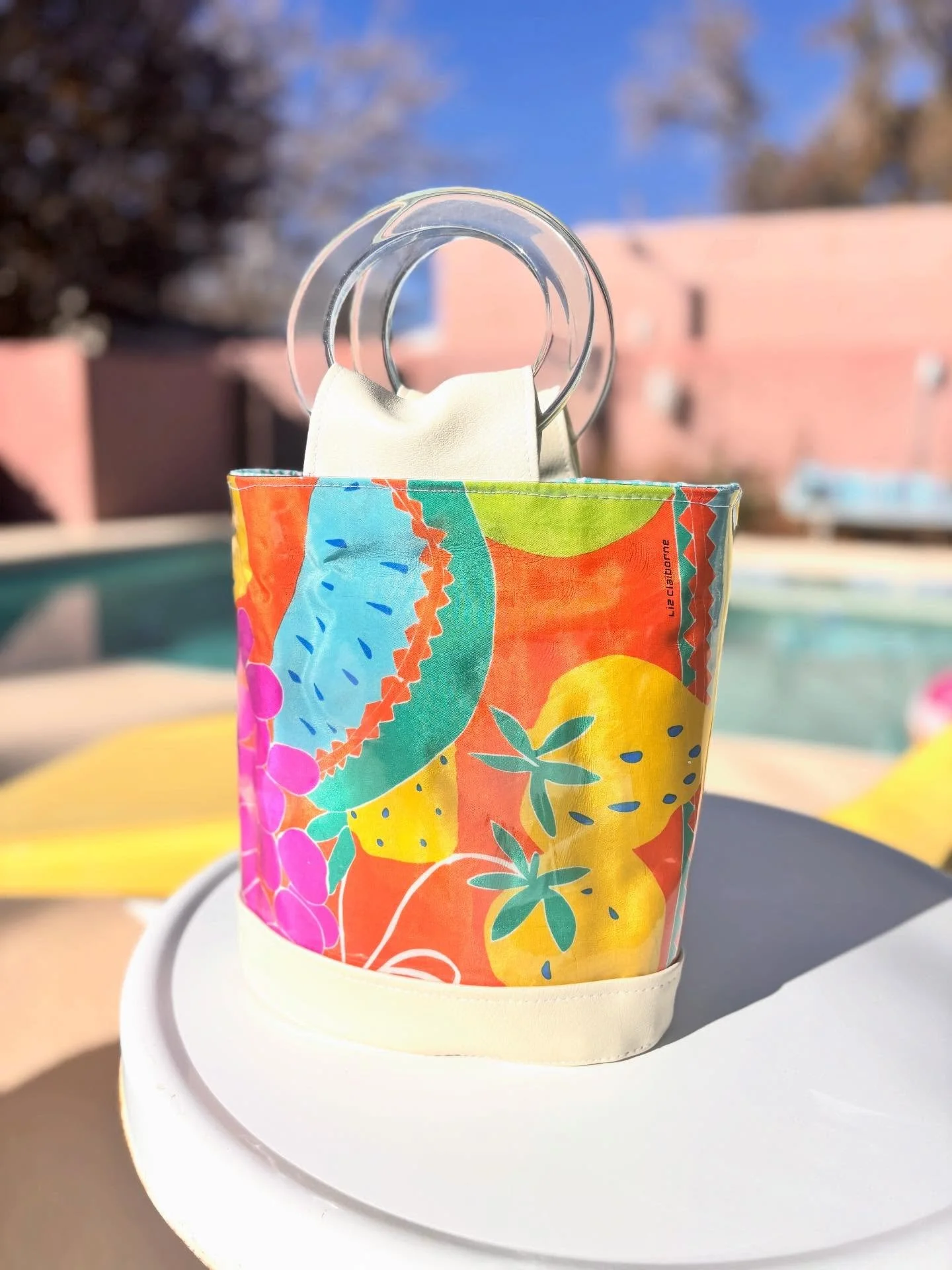 There can never be enough color in the world. I created this Chelle Summer handbag using a vintage Liz Claiborne scarf from an estate sale. Find it this Sunday at @psvintagemarket and online in the boutique at www.chellesummer.com. #chellesummerstyle