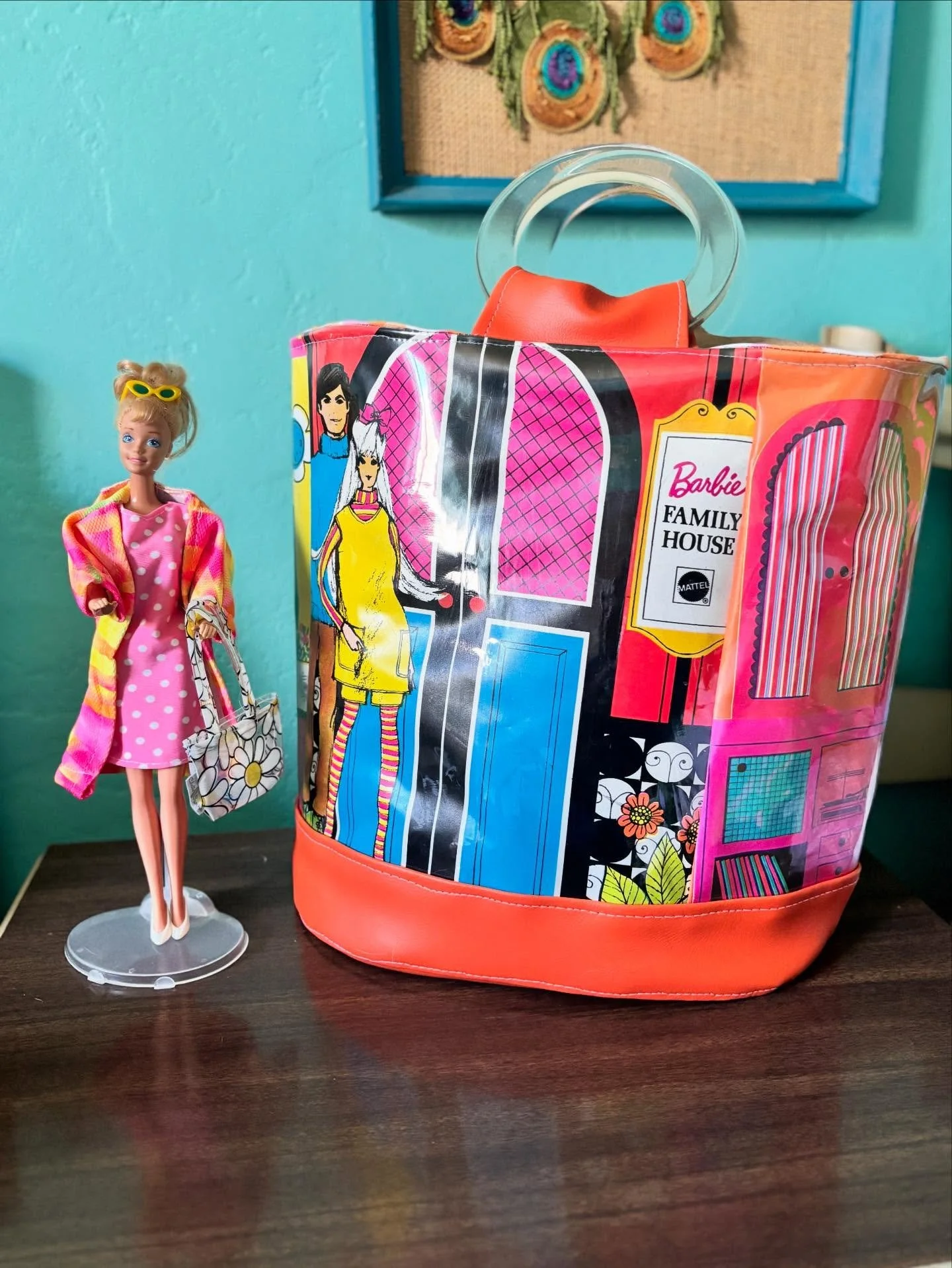 Getting ready to for the next @psvintagemarket two weeks from today. The final bag I&rsquo;ll be making from the two 1968 Barbie Houses I found at estate sales (one from @americanfamiliesestatesales). I took the leftover sections from the first two h