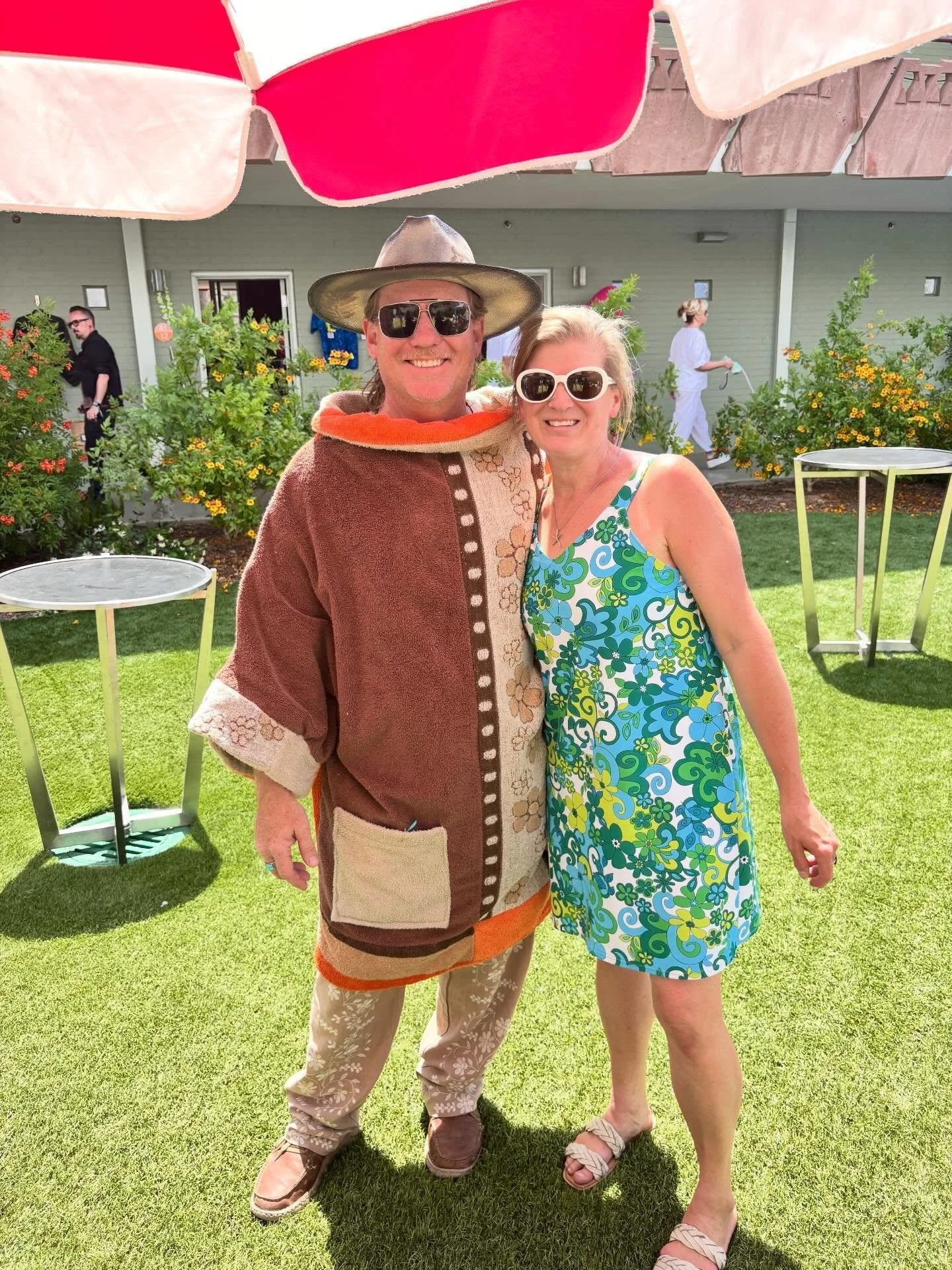Last fall, a guy who lives between Palm Springs and Hawaii asked me why I didn&rsquo;t create any towel coverups for men. I was up for the challenge and gathered enough vintage towels, did a few measurements on Greg, and spent a longer time than usua