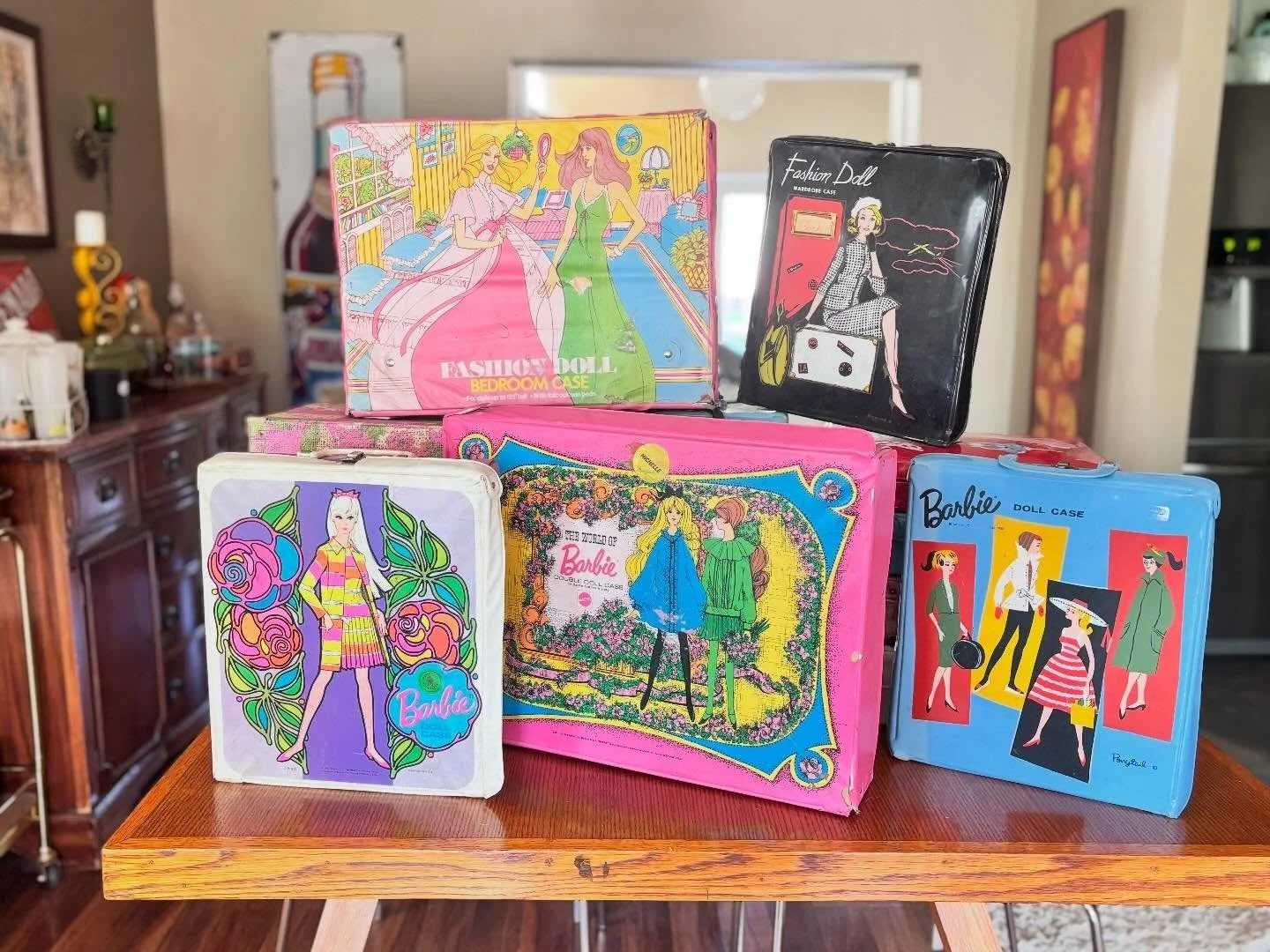 Fifteen vintage Barbie cases...ready for new life as Chelle Summer...coming soon! Barbie was such a huge part of my childhood, especially that with my sister Denise. I learned how to dream from Barbie, that I could make Barbie&rsquo;s life be anythin