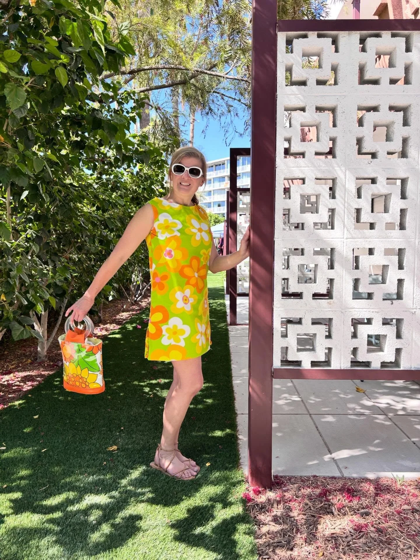 At the last @psvintagemarket, @zimboretro handed me a set of vintage curtains and said, &ldquo;Make a dress.&rdquo; So I did. I used the same vintage pattern as my Easter dress- with changes- and wore the dress last weekend at @tikioasismarketplace. 