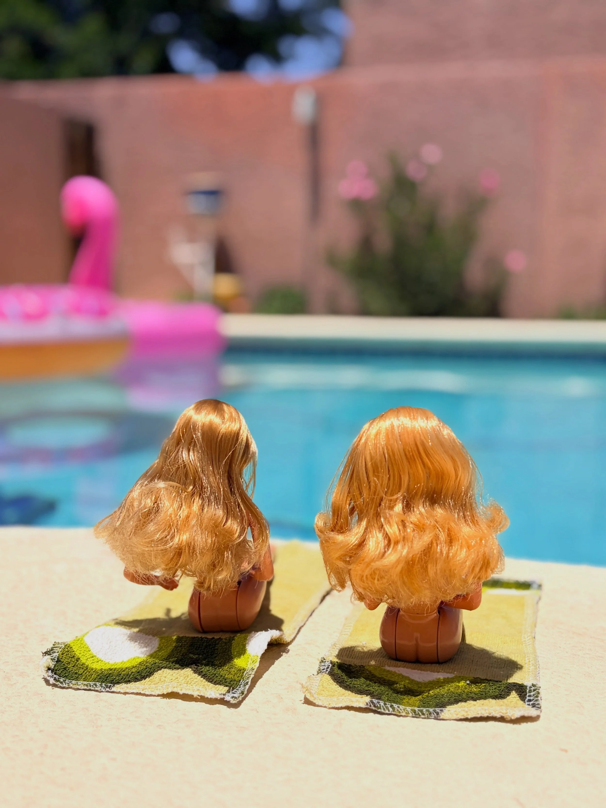 Spa day for the 1980s Barbies who joined the Chelle Summer family this past week&ndash; hair washed, Magic Eraser bath, and the toasty sun to dry off. A bit different from Knoxville and Ft. Smith, their hometowns.

#chellesummer #vintagestyle #barbie