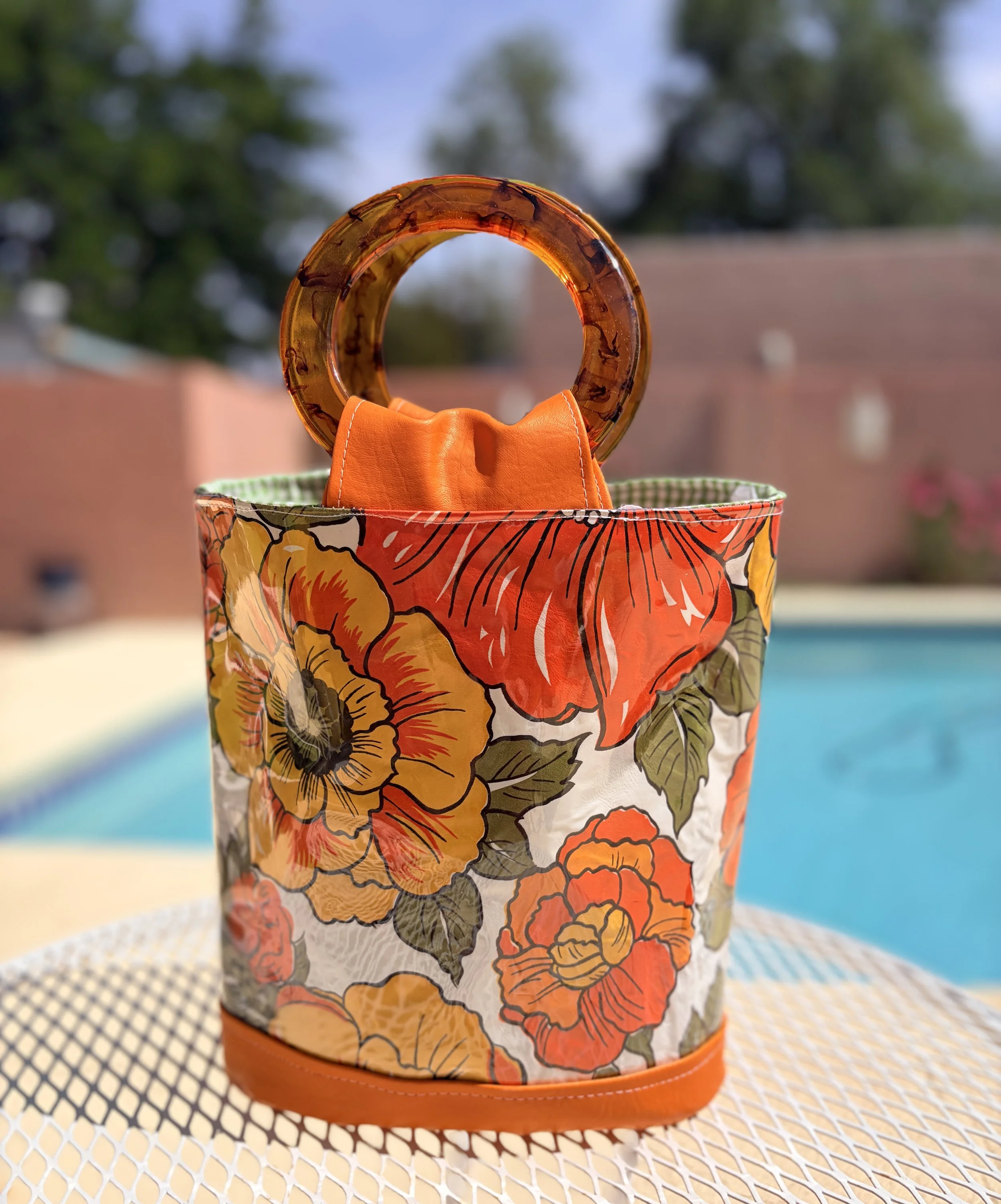 1960s Vintage Tablecloth Turned Handbag