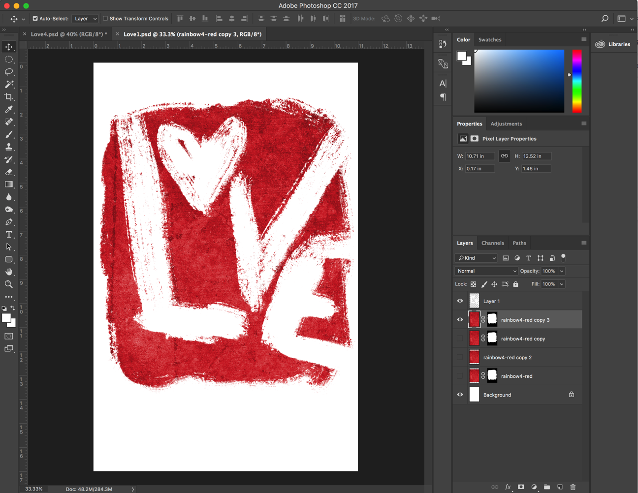 Version 1 of the "LOVE" art treatment.