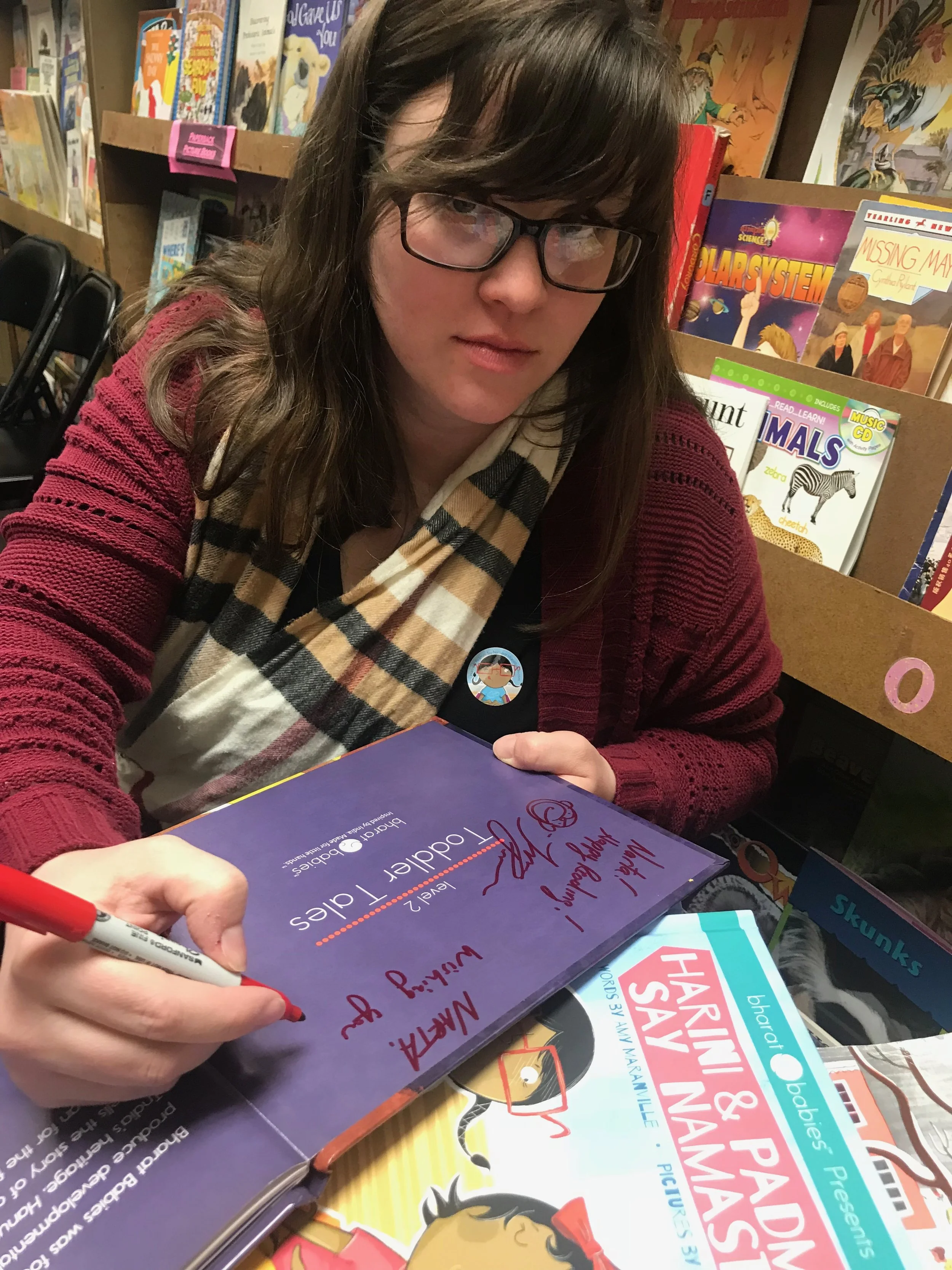 Author Amy Maranville in the book-signing trenches with me!