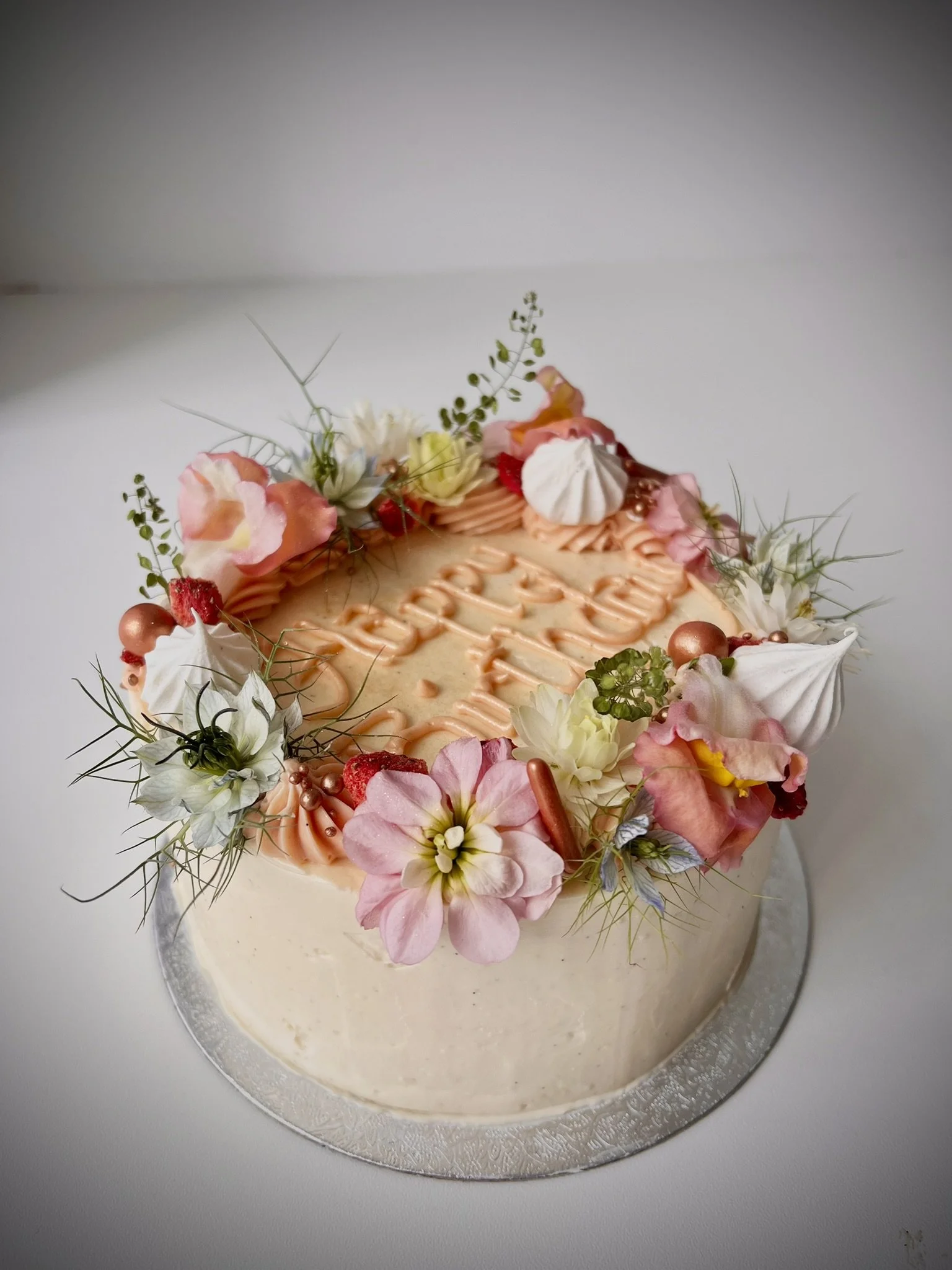 Mini Cake with Flowers &amp; Sprinkles