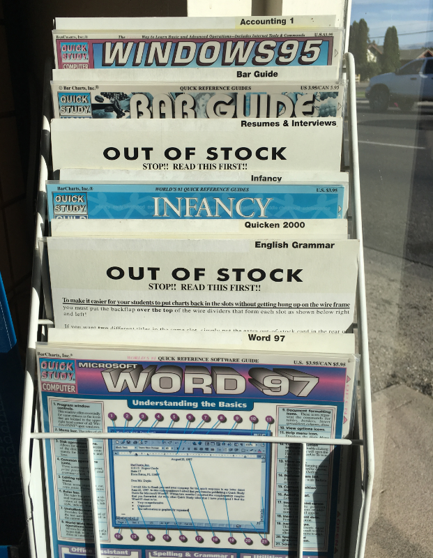 The rack of "helpful" application tips at the UPS Store in Burley, Idaho
