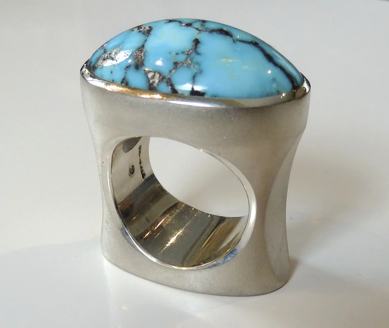 Ring,Turquoise Cabochon,Pal.silver, Bear claw.jpg