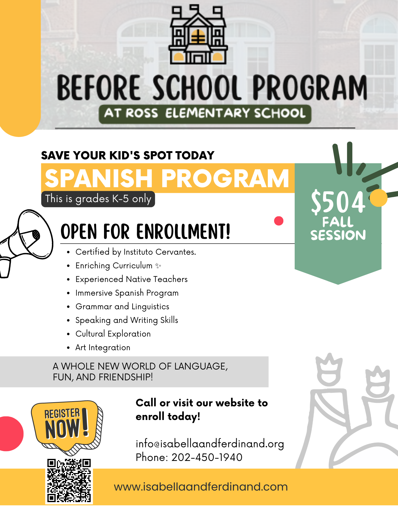 BeforeSchool Spanish Program at Ross Elementary School! Washington