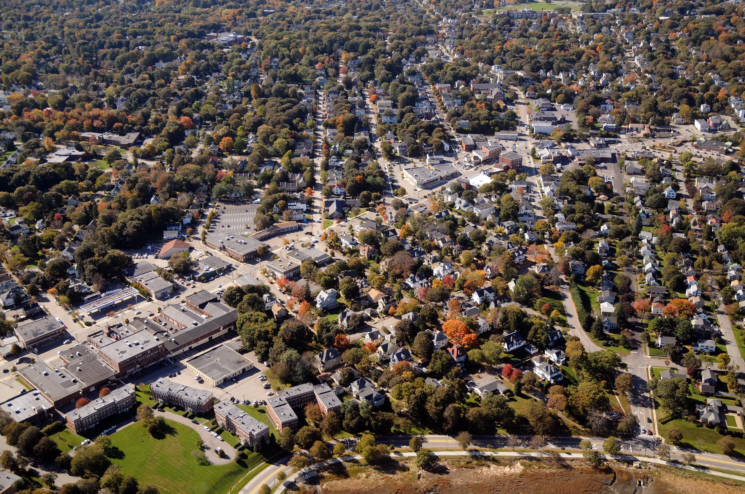 Woodfords Corner from an eagle eye view