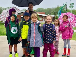 Walking School Bus to Ocean Avenue School was a great success! 