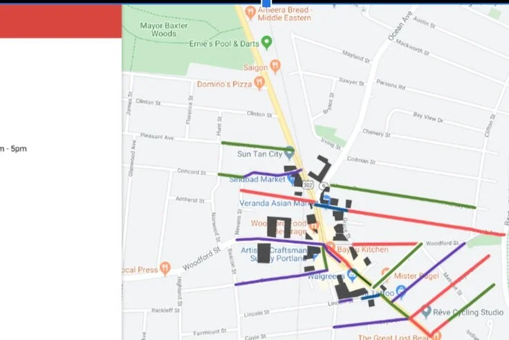 Where can I park in Woodfords Corner?  