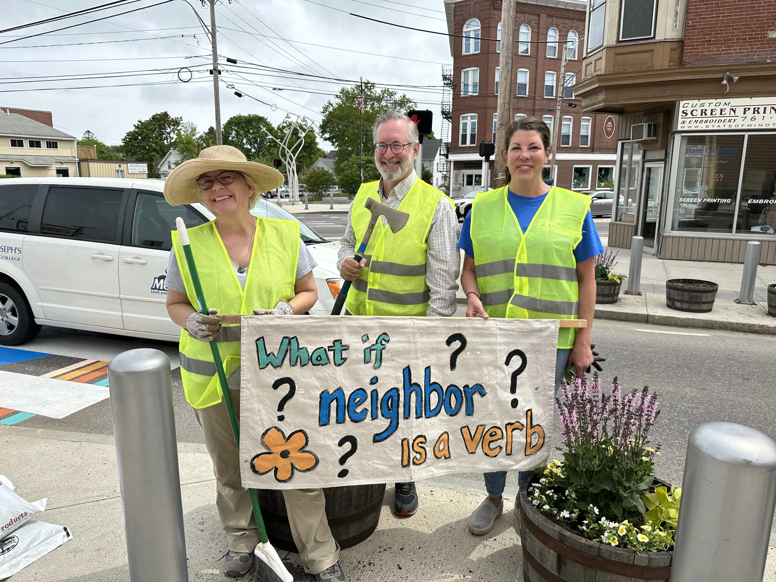Deering Planters Reinstalled: Making Woodfords Corner Beautiful for the 4th year! 