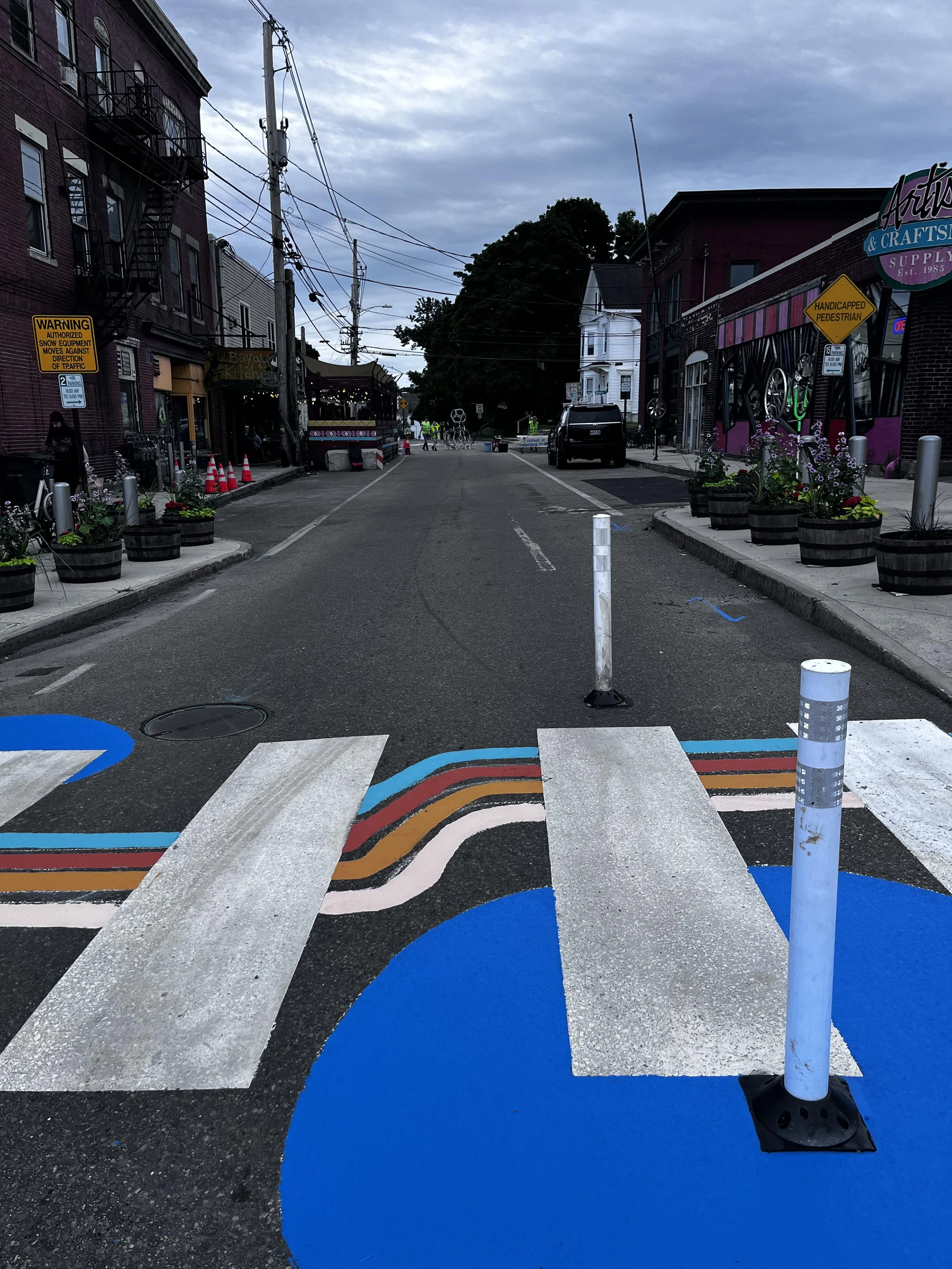 Deering Ave Crosswalk Murals: Thank You Volunteers, Portland Bike Party, and ATC Committee!