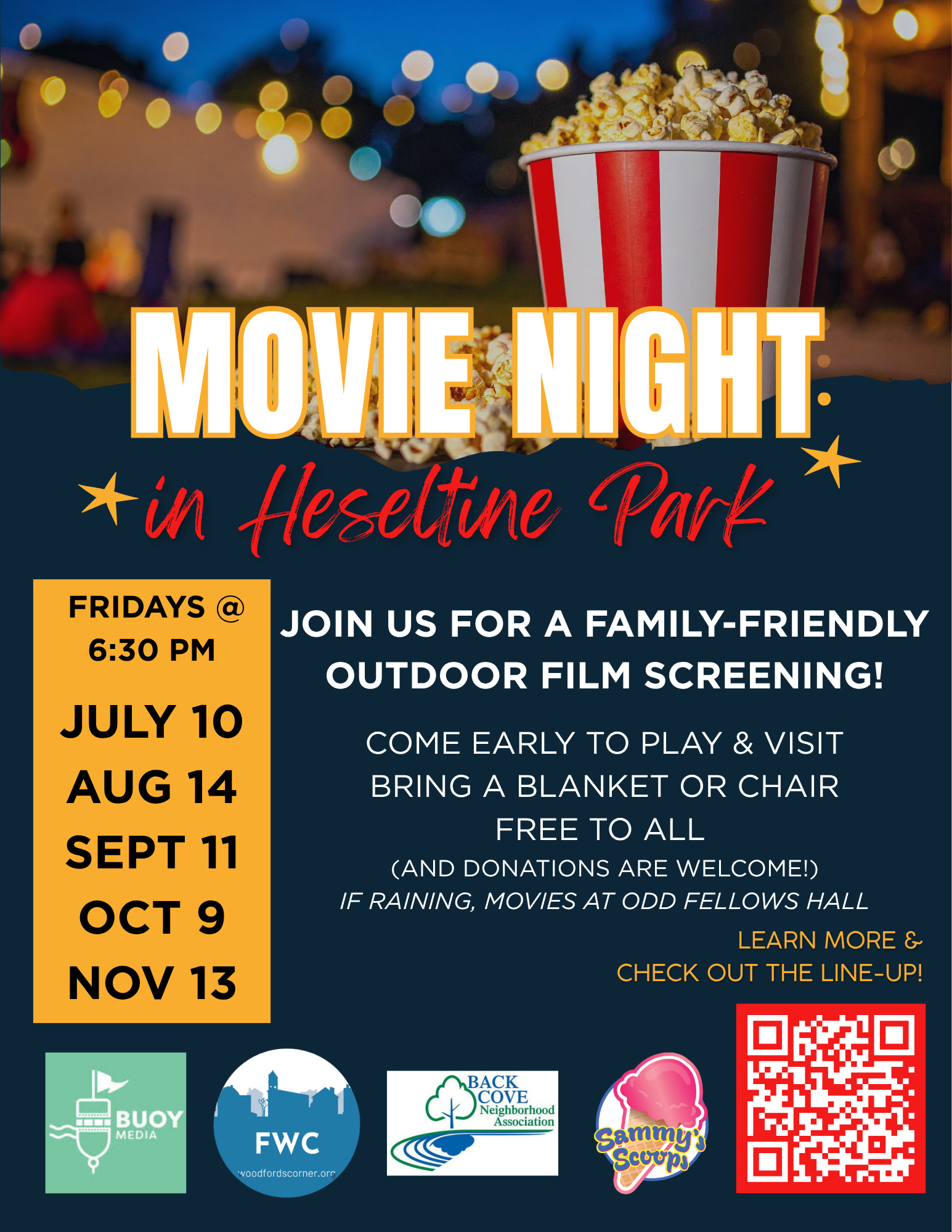 Movie Night in Heseltine Park July - Nov! 