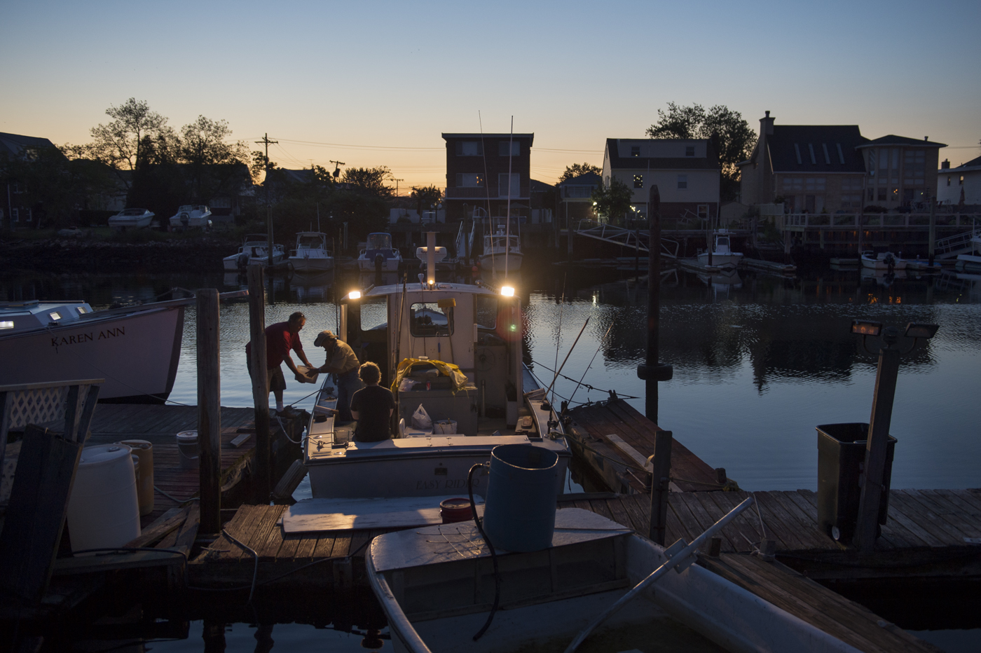 James Culleton prepares for a day of fishing aboard his boat, the Easy Rider, in Howard Beach, Brooklyn in the summer of 2013. After a long and troubled winter, James’s regains some normalcy in his life by returning to the water.